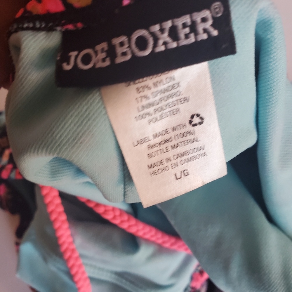 Joe boxer Neon Floral Black Tie Front Summer One Piece Womans Bathing Suit Large - Picture 6 of 6